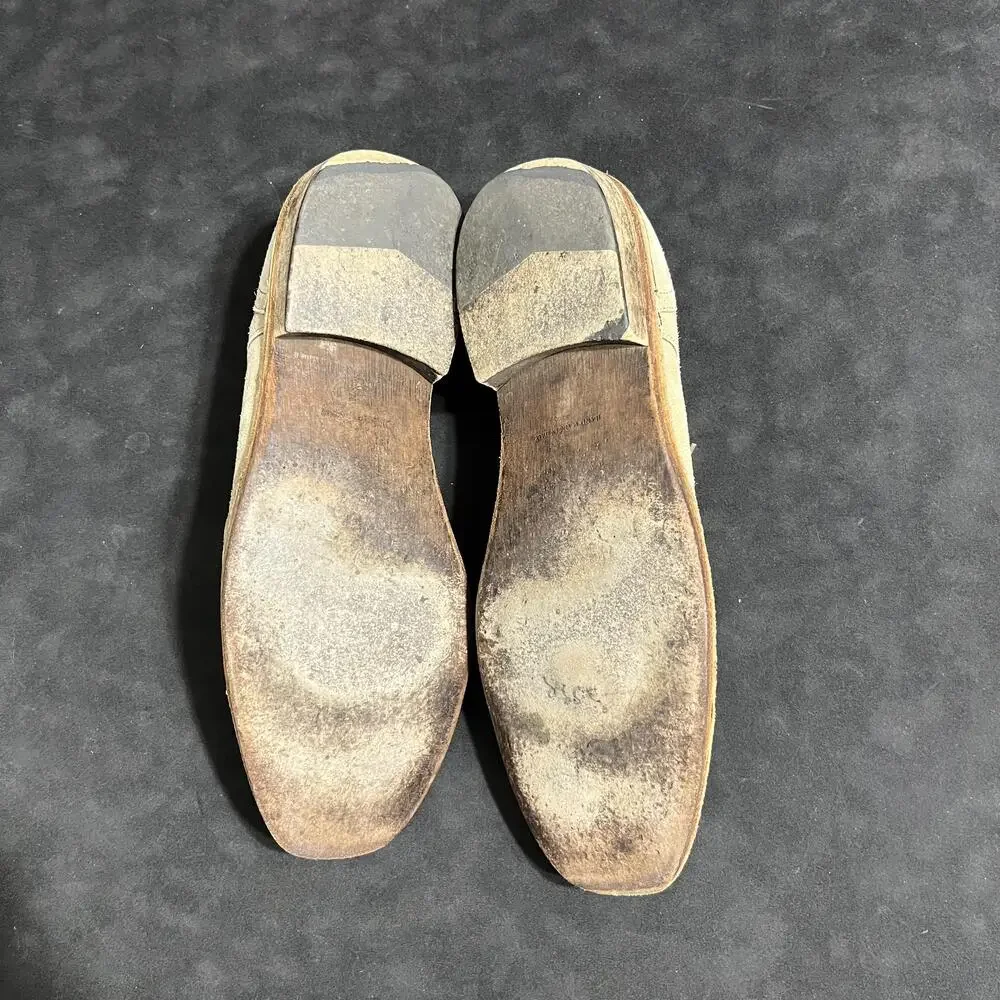 John Varvatos Suede Wingtip Shoes Mens Size 10.5 Beige Handmade Italy F1250L1